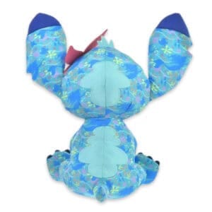 Disney Stitch knuffel verkleed als Ariel de zeemeermin, met roze schelpbeha en groene zeemeerminstaart.