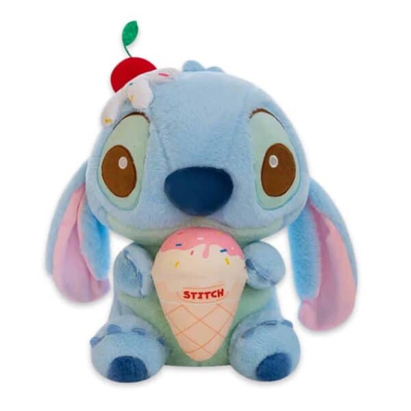 Disney Stitch pluche knuffel met een roze ijsje