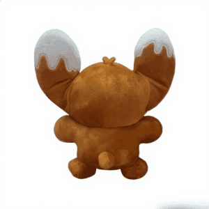 Pluche Stitch gemberkoek knuffel achteraanzicht, blauw met witte accenten