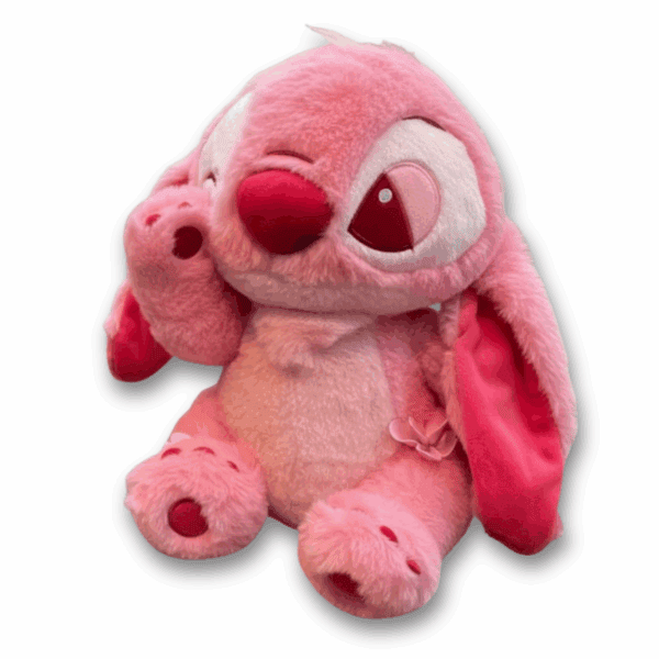 Roze Stitch Sakura knuffel, zacht en knuffelbaar pluche figuur. Ideaal voor verzamelaars, om mee te knuffelen en als perfect cadeau voor kinderen en Disney-fans.