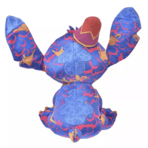 Pluche knuffel van Stitch, gezien vanaf de achterkant, Aladdin editie.